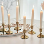 bougeoirs réutilisables transparents classique doré rond lisse bougies chandeliers