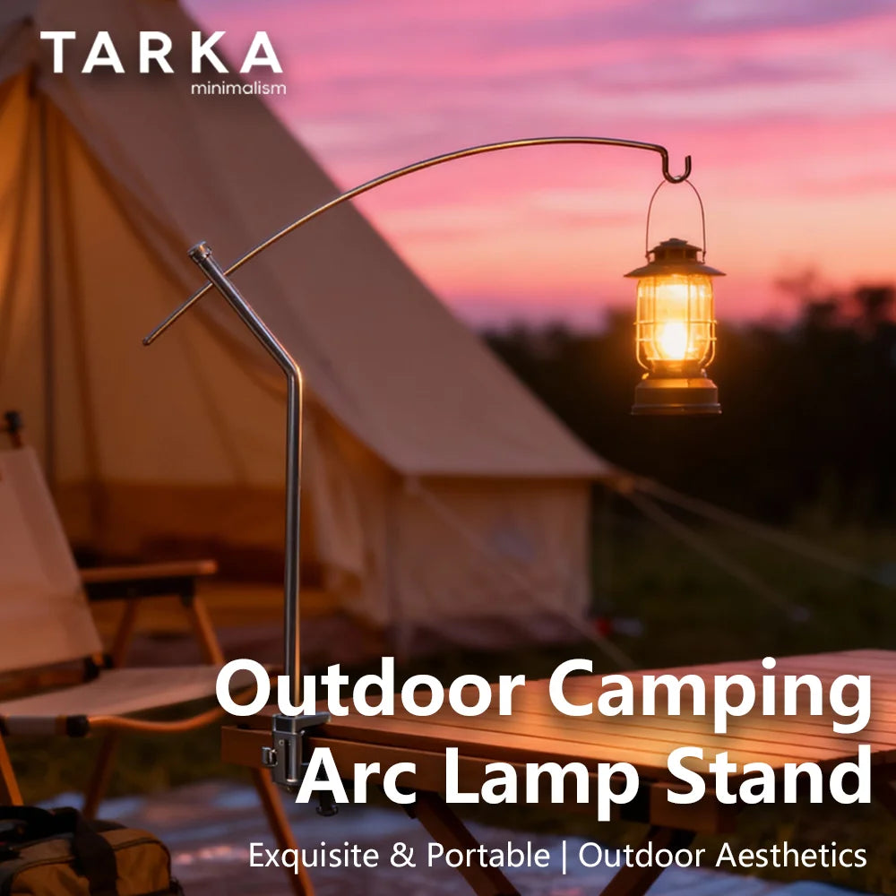 lampe camping noir minimaliste clips aluminium sac rangement portableextérieur
