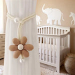 rubans fenêtre décoratifs coton blanches floral rayures marron clair beige pince rideau réglable