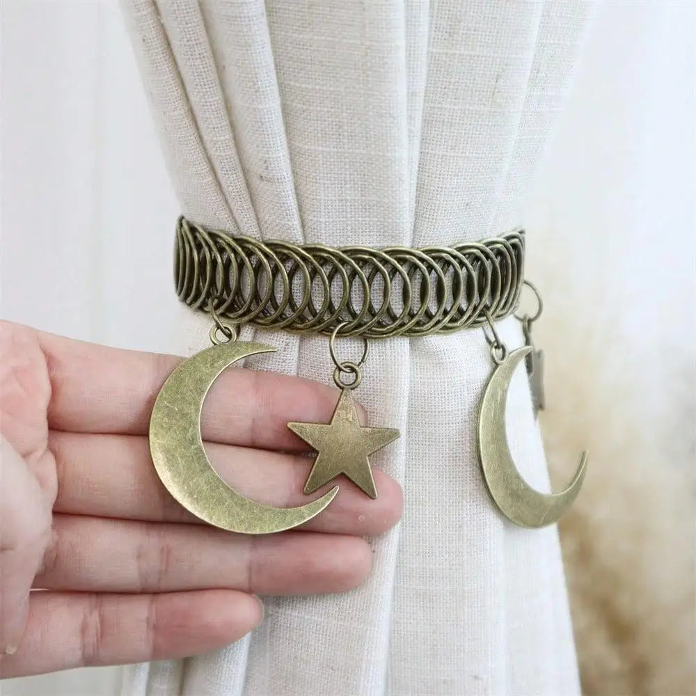 bracelet vintage boho lune étoiles anneaux bronze opalescent artisanal unique quà mode accessoris