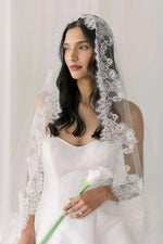 voile mariée blanc dentelle classique translucide bord dentelle traditionnel accessoire mariage femme erotique