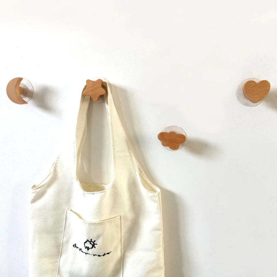 porte clés bois animal dessiné étoile lune nuage cœur éléphant girafe hippo cheval lion