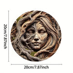 sculpture murale aluminium racines feuilles marron gris vert artisanal réaliste decoration interieur