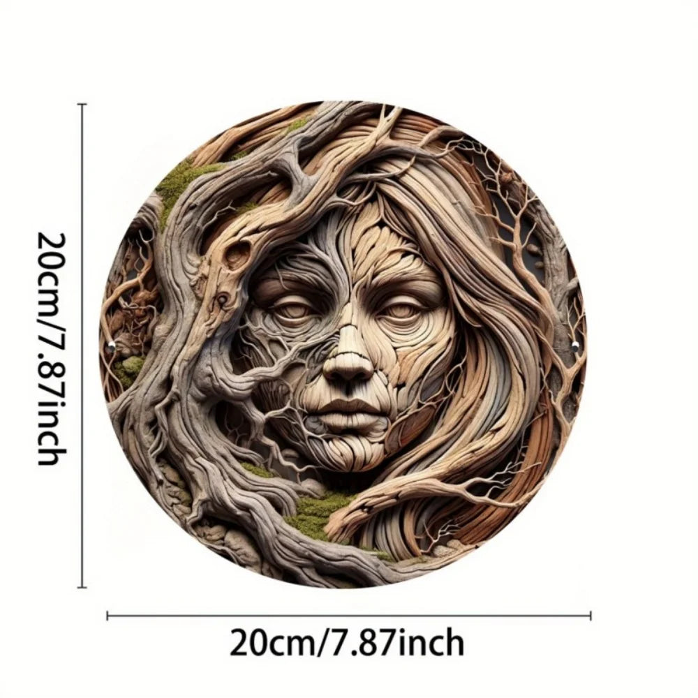 sculpture murale aluminium racines feuilles marron gris vert artisanal réaliste decoration interieur