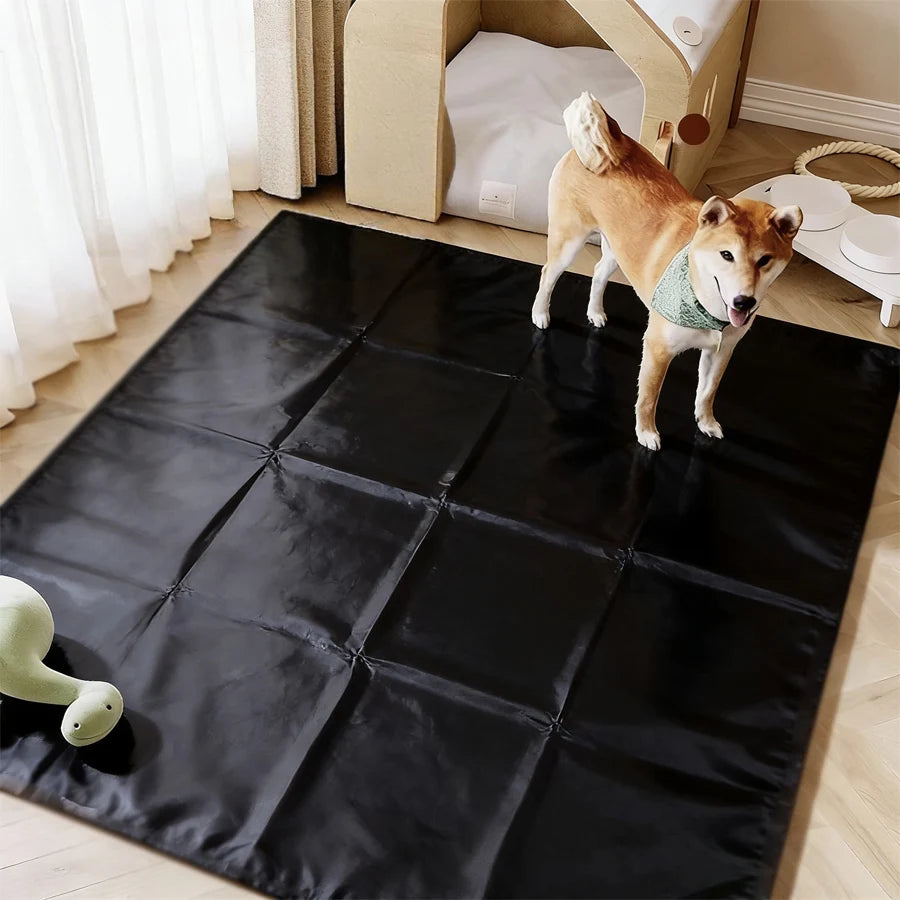 tapis pvc noir imperméable anti poussière animal compagnie sol durable moderne