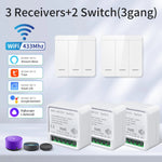 interrupteur mural sans fil blanc smart wifi rf 433mhz moderne minimaliste
