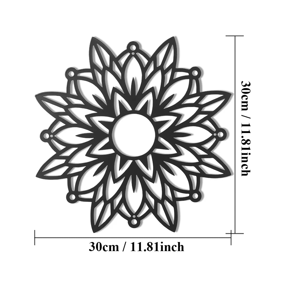 décoration murale plaque noire fleurs géométriques moderne minimalisteintérieur chambre