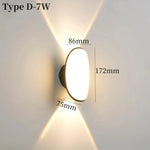 applique murale led moderne étanche ip65 noir blanche ovale fixations oeilletsextérieur intérieur jardin chambre