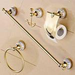 accessoires salle bain doré ornements floraux classique porte serviettes porte roulons fixations