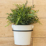 support mural pots fleurs noir rond lisse moderne vis noires expansion tubesextérieurintérieur