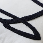 housse coussin brodé motif géométrique moderne coton blanc décoration intérieure carreau 45x45cm opaquet fixations
