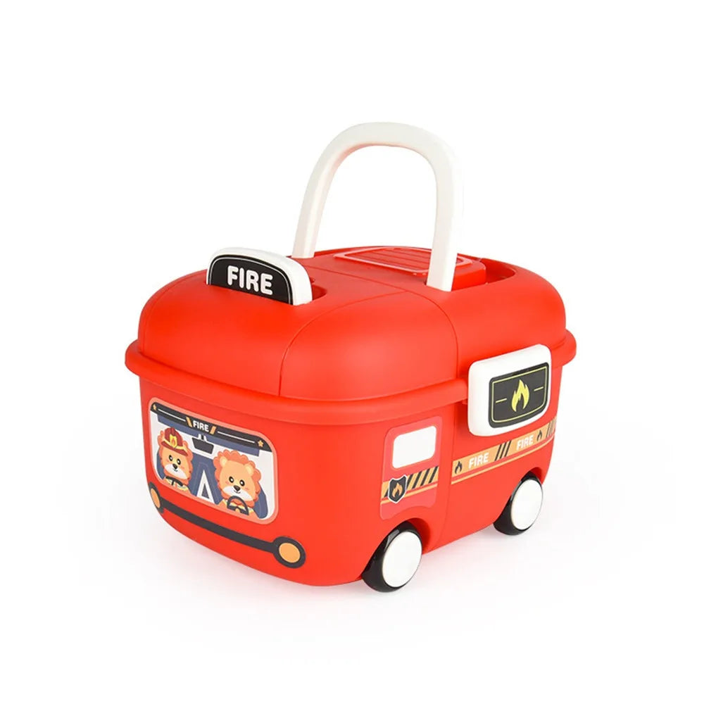 boîtes rangement réutilisables couleurs rose bleu rouge orange motif cartoon poignée amovible