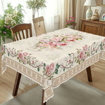 nappe fleur rose printemps table manger moderne décoration mariage blanc vert beige