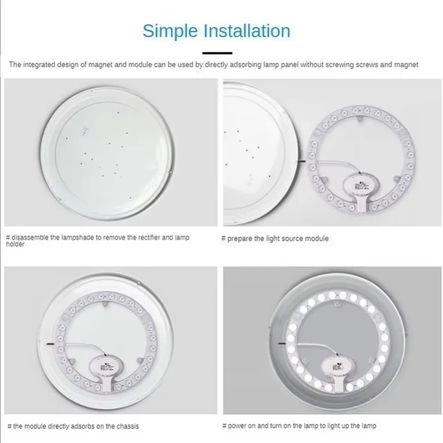 module led circulaire blanc moderne 360° 220 240v 2700k 6500k aimant connecteur eléctrique