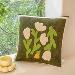 coussins décoratifs brodés motifs floraux 45x45cm polyester adhésifs traditionnels