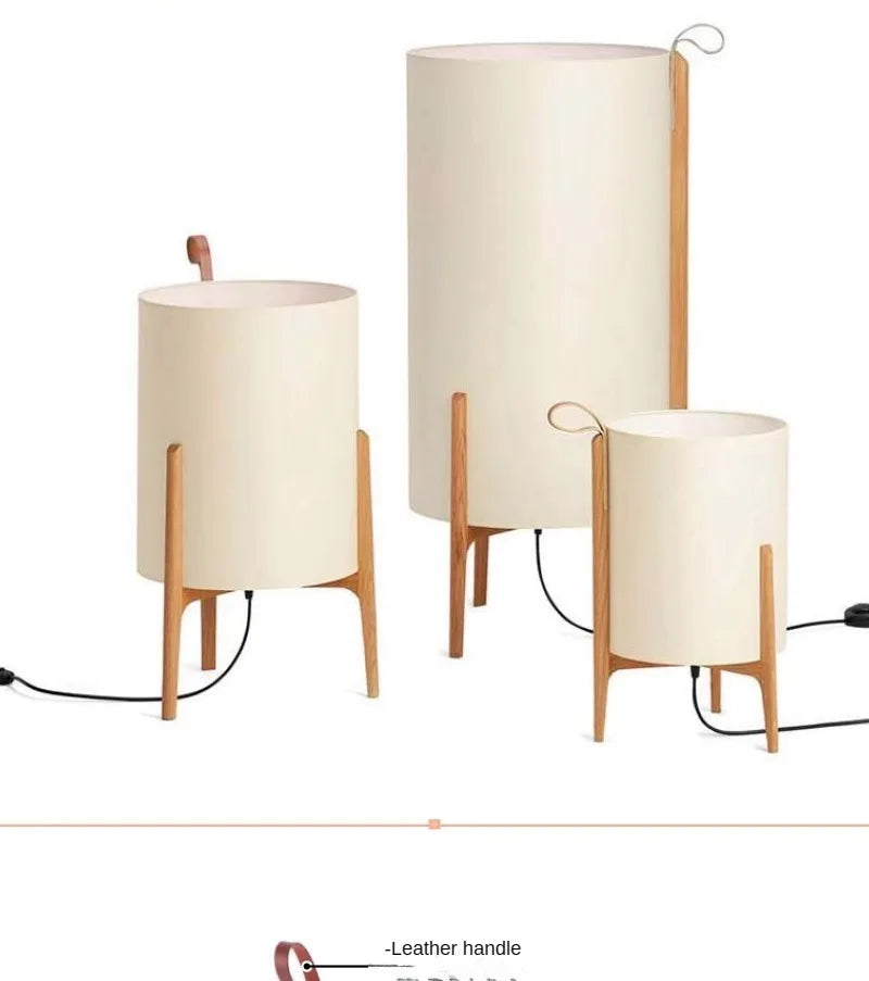 lampe table bois tissu naturel moderne beige brun clair éclairage intérieur salon chambre coucher