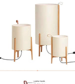 lampe table bois tissu naturel moderne beige brun clair éclairage intérieur salon chambre coucher