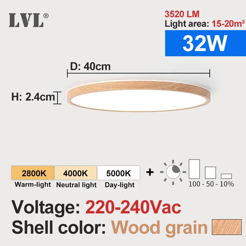 plafonnier led blanc moderne 24w 1080lm 10 15m² facile interrupteur mural