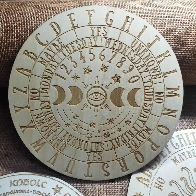 planches divination bois gravé pentacle astrologique lettres chiffres symboles métaphysique opaque