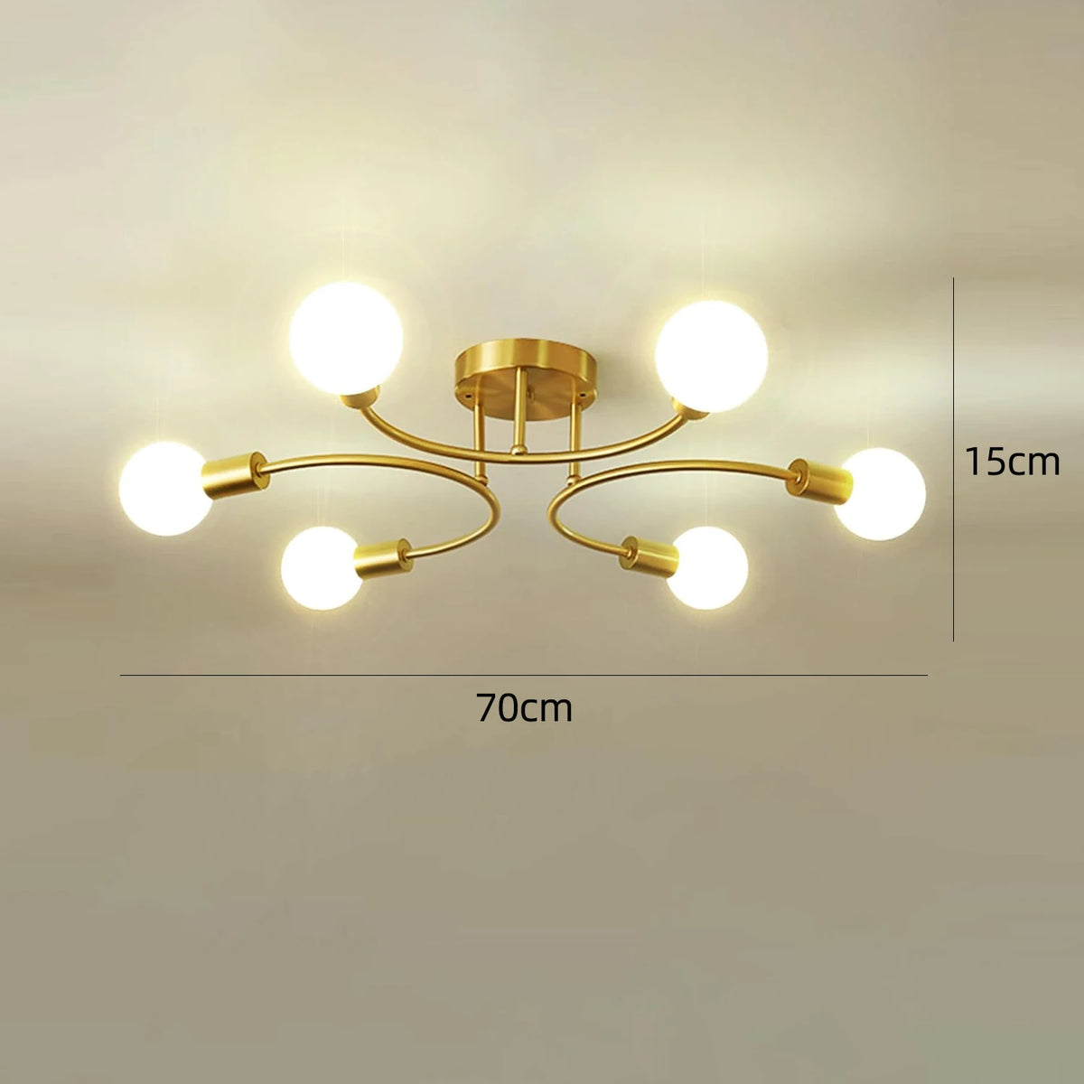 plafonnier moderne noir or élégant ampoules cuisine chambre contemporain
