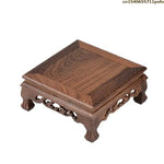 support bonsaï bois rose texture naturelle classique plateau carré fleurs décoration intérieure
