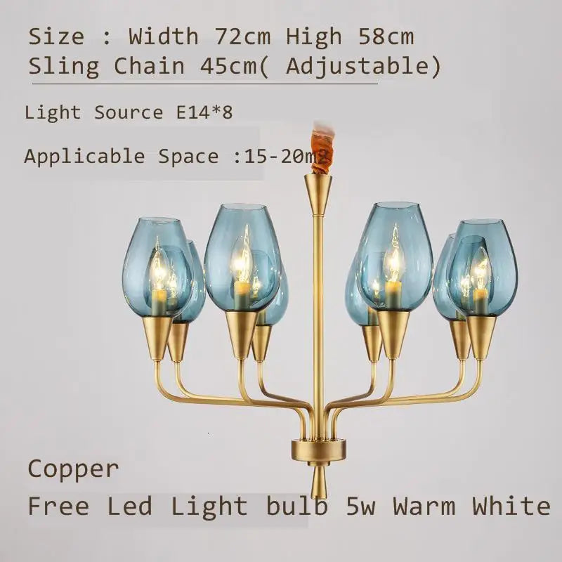 chandelier moderne or verrines transparentes élégant suspension tableaux décorativos