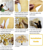 sticker mural acrylique branches stylisées moderne minimaliste blanc gris doré