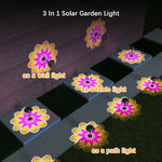 lampe solaire jardin violet jaune blanc fleur moderne extérieure ip65 led étanche contrôle tactile