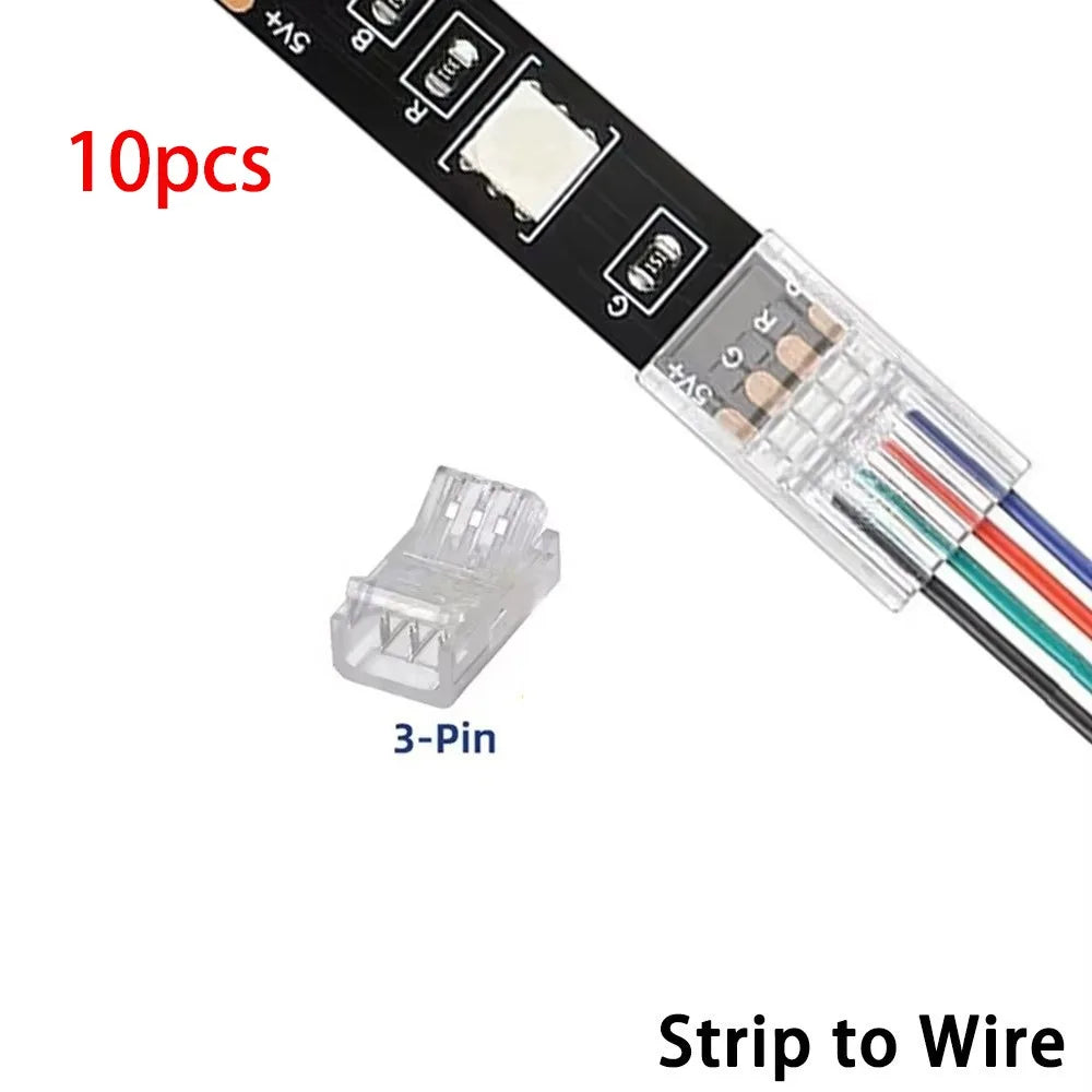 connecteur led transparent moderne 2pin 3pin 4pin 5pin clips différents pratique