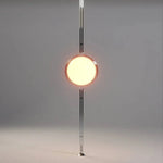 lampe sol moderne minimaliste blanc chrome boule acrylique translucent DEL interruptron haut bas vde