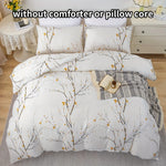 ensemble literie moderne fleurs blanches rose pâle vert clair blanc gris clair twin full