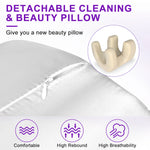 coussin sommeil satin blanc anti ride memoire forme contour cou zipper