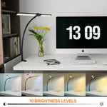 lampe led noir moderne flexible bras ajustable clip facile contrôle tactile