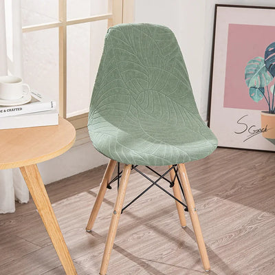 housse chaise moderne feuilles vert élastique antidérapante coussin polyester durable chambre restaurant mariage banquet