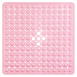 tapis bain antidérapant pvc bleu blanc noir perforé moderne adhésif 53x53cm