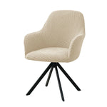 couverture chaise moderne vert olive rayures horizontales élasthanne polyester salle manger fauteuil