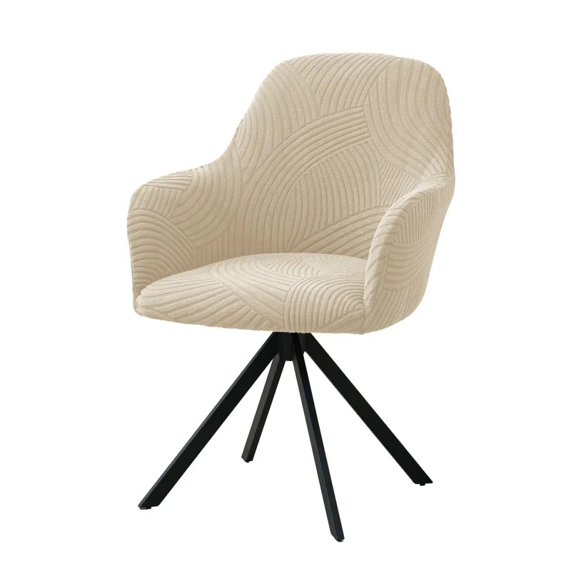 couverture chaise moderne vert olive rayures horizontales élasthanne polyester salle manger fauteuil
