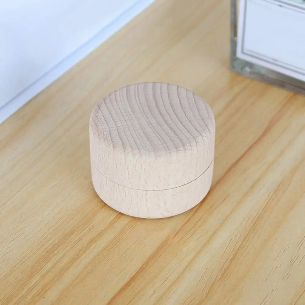 boîte ronde rangement bois naturelle minimaliste grain bois beige clair empilable petite bijoux