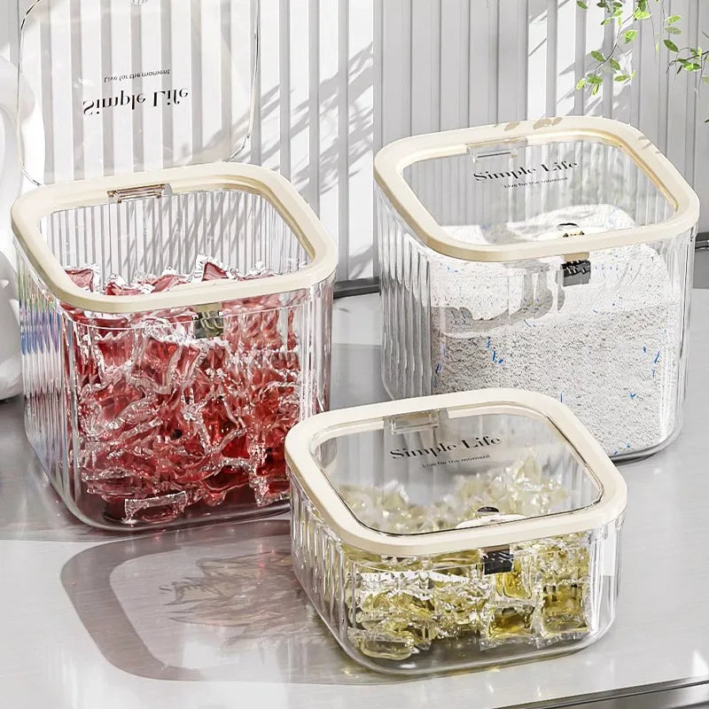 boîtes rangement modernes transparentes réutilisables bijoux rangement minimaliste poignées