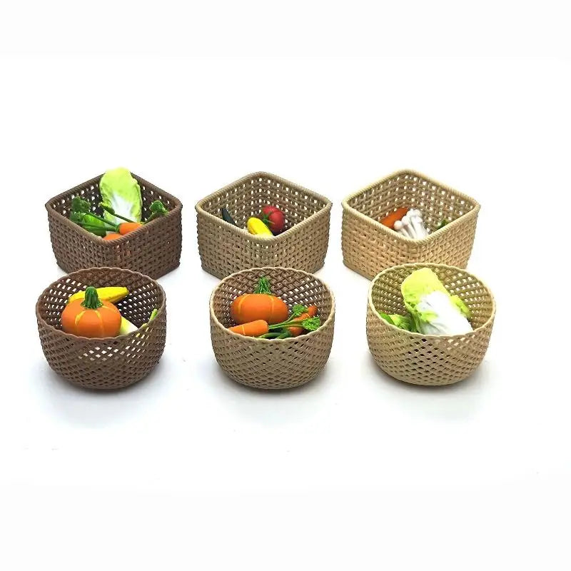 paniers rangement marron clair tissés main modernes accessoires poupée taille 21mm 33mm 35mm organisateur