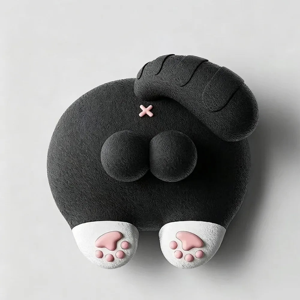 accessoire mural créatif adhésif peluche doux noir jaune rose mignon moderneintérieur décoration