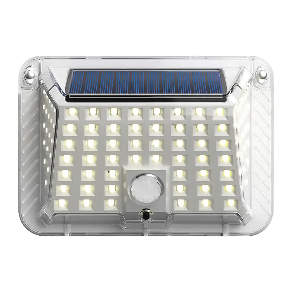 lampe solaire murale blanc moderne énergie économie capteur mouvement 90 led ip65 étanche contemporaine