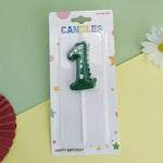 bougies chiffres vert dents crocodile sans flamme anniversaire décoration tringle numéros