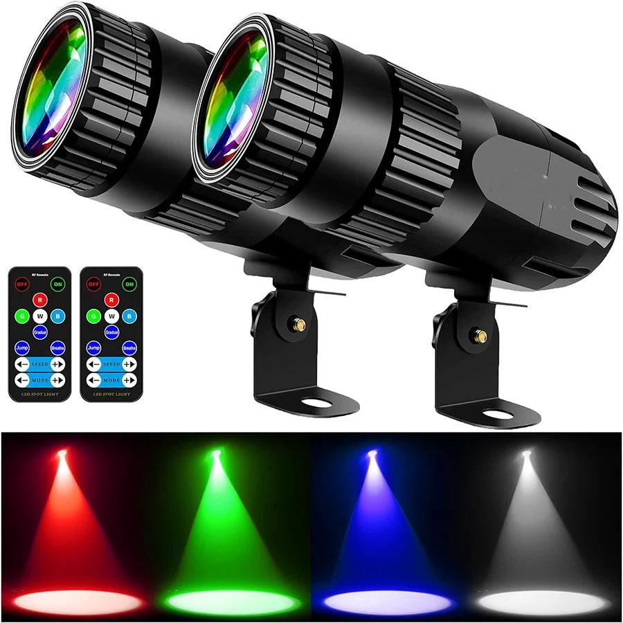 projecteur led rgbw 15w disco spot lumière télécommande club scène