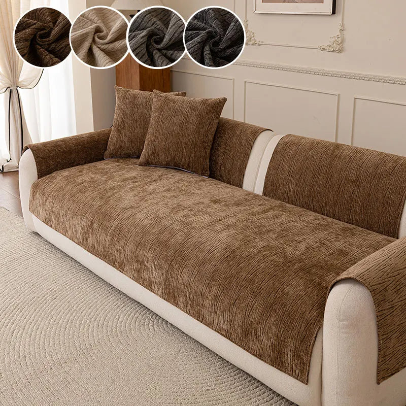 coussin canapé carré texture velours côtelé marron beige moderne fixation décoration salon intérieur