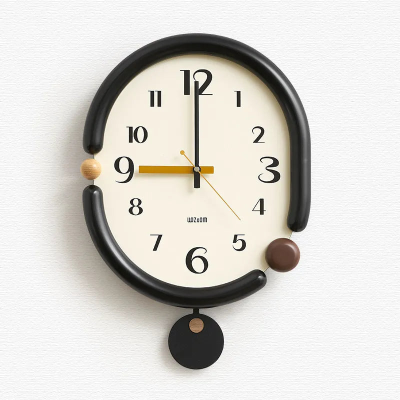 horloge murale moderne noir blanc aiguille circulaire salon environnement protection batterie