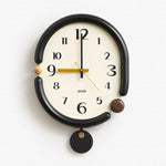 horloge murale moderne noir blanc aiguille circulaire salon environnement protection batterie