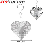 mobiles vent argentés spirales coeurs modernes decoration exterieur cloches rondes