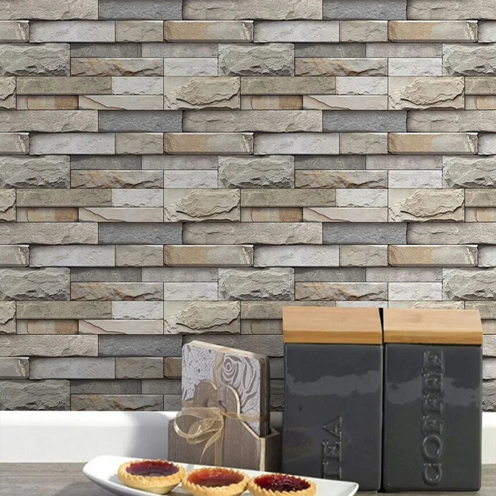 panneaux decoratifs mur gris beige blanc aspect pierre naturelle adhesifs modernes rustiques pieces 28cm
