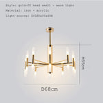 lampe suspendue moderne noir doré tubes transparents structure métallique scandinave led